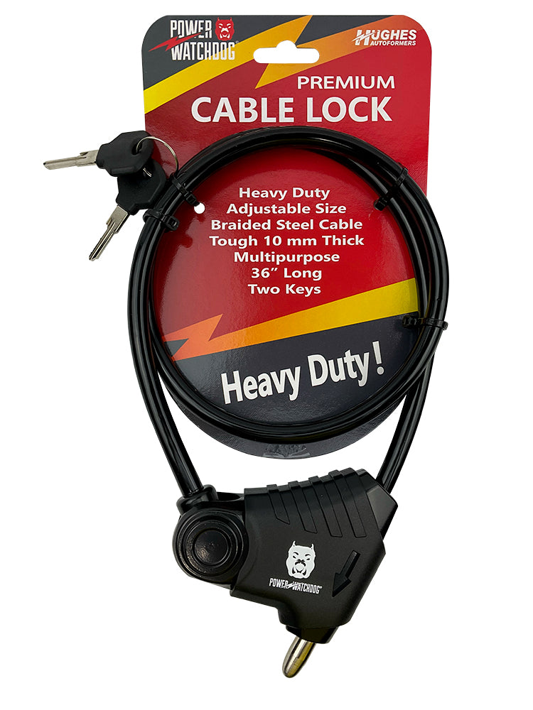 Hughes Auto Cable Lock – 36" Adjustable Braided Steel Security Cable
