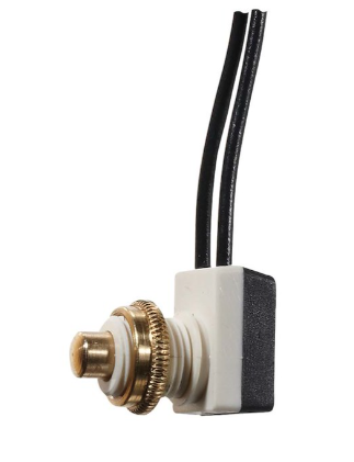 RV Interior Light Switch – Momentary On – 10 Amp – Wall Mount with Wire Leads