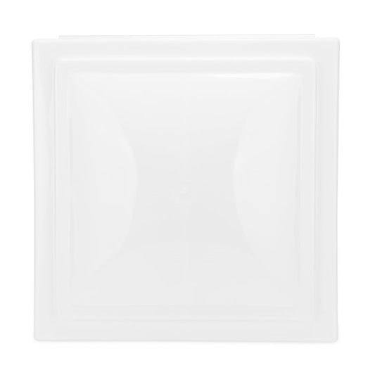 RV Roof Vent Lid – White Polypropylene – 14" x 14" – Elixir Hinge